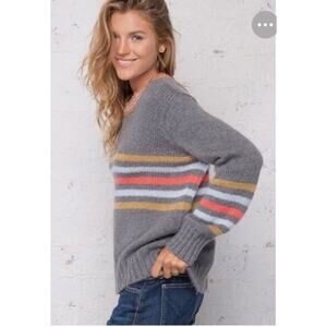 Wooden Ships Cameron Striped Sweater Wool Acrylic Blend M/L Women’s Crew Neck